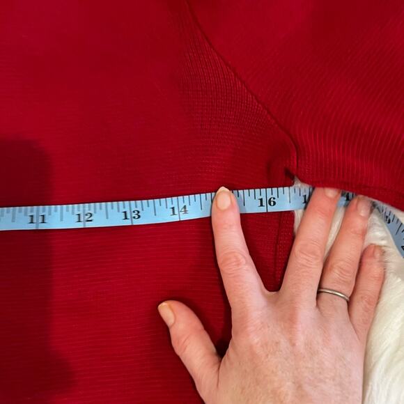 NEW Ann Taylor Loft Merino Wool Ribbed Shawl Collar Cardigan Sweater Red XS NWT - Picture 14 of 14